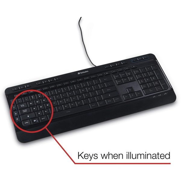 Verbatim Illuminated Wired Keyboard - USB - Image 3