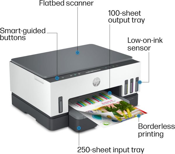 HP Smart Tank 7001 Wireless All-in-One Colour Ink Tank Printer, Scanner & Copier, Best for Home, 2 Years Ink Included - Image 5