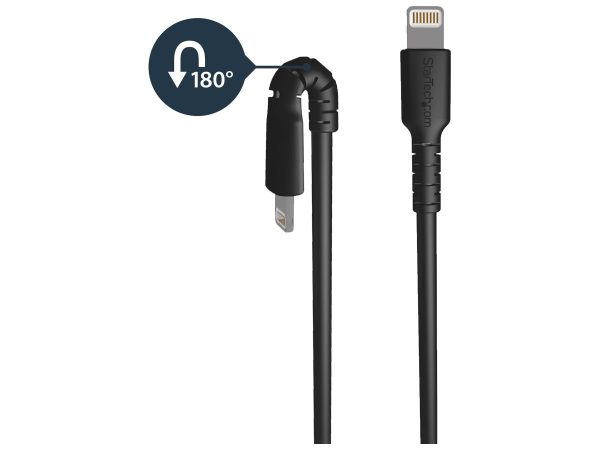 6 ft(2m) Durable Black USB-A to Lightning Cable, Heavy Duty Rugged - Image 2