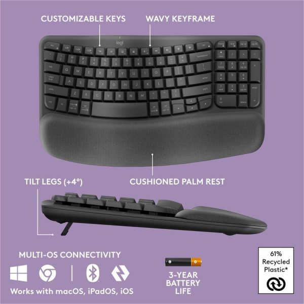 Logitech Wave Keys MK670 Wireless Keyboard and Wireless M550 L Mouse Combo - Image 7