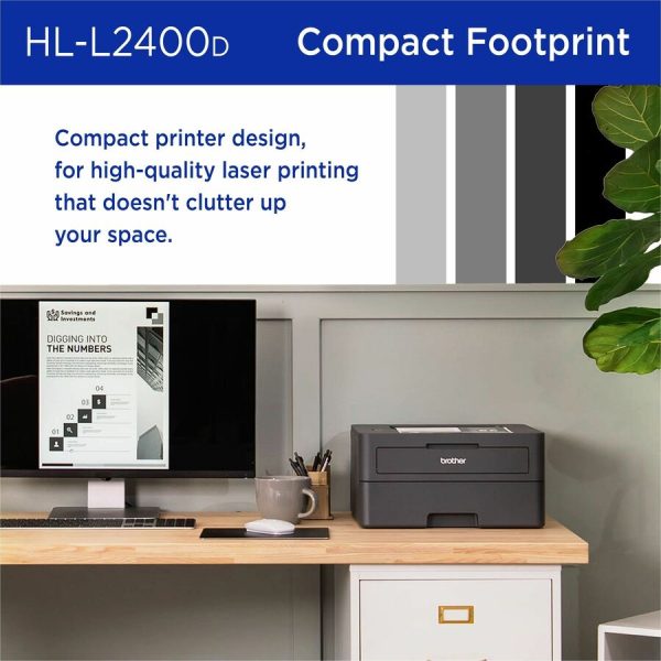 Brother HL-L2400D Desktop Wired Laser Printer - Monochrome - Image 8