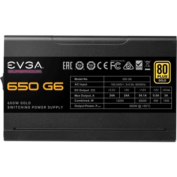 EVGA SuperNOVA 650 G6, 80 Plus Gold 650W, Fully Modular, Eco Mode with FDB Fan, Compact 140mm Size, Power Supply 220-G6-0650-X1 - Image 6