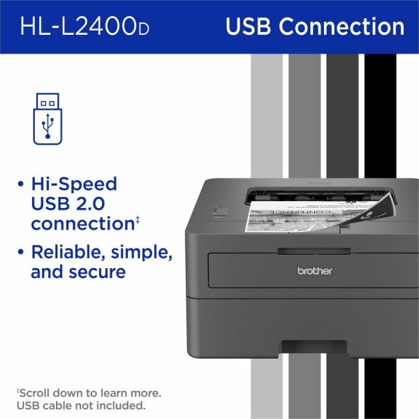 Brother HL-L2400D Desktop Wired Laser Printer - Monochrome - Image 9