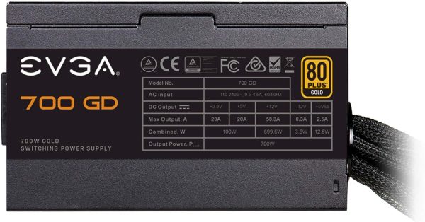 EVGA 700 GD 100-GD-0700-V1 700 W ATX12V / EPS12V 80 PLUS GOLD Certified Non-Modular Active PFC Power Supply - Image 2