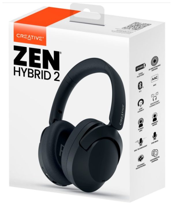 Creative Headset 51EF1140AA001 CREATIVE ZEN HYBRID 2 (Black) Wireless Over-ear - Image 2