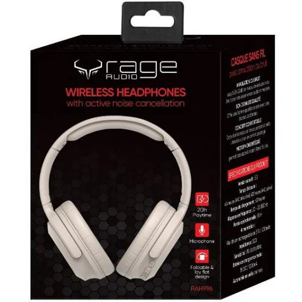 Rage Audio Bluetooth Over-the-Ear Headphones with Microphone RAH996624274