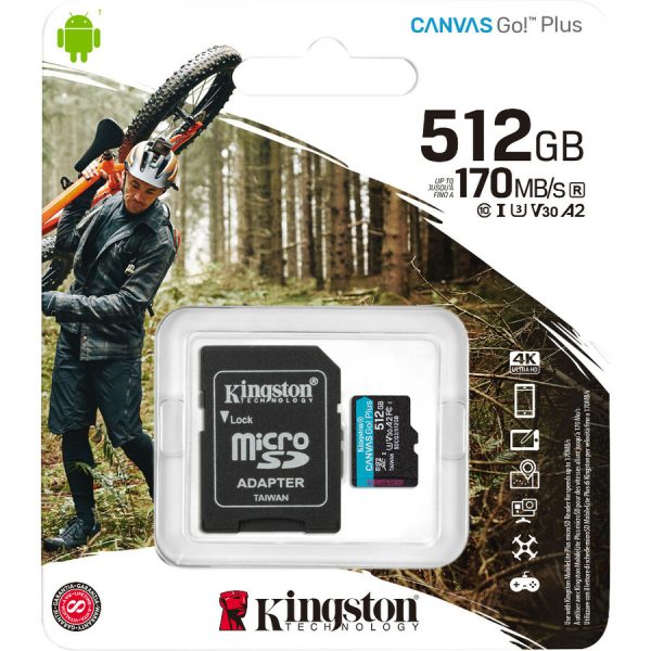 Kingston Canvas Go! Plus SDCG3 512 GB Class 10/UHS-I (U3) microSDXC - Image 2