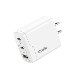 LAX Gadgets USB-PD 40W 3-Ports Wall Charger - White
