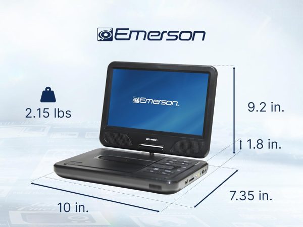 Emerson EPD-1001 Portable 10" DVD Player with Built-in Speaker, Swivel Screen - Image 3