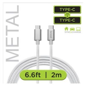 BOOST 6.6FT TYPE C TO TYPE C TANGLE-FREE CABLE