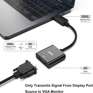 DisplayPort to VGA , Gold-Plated DP to VGA Adapter
