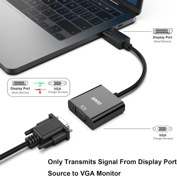 DisplayPort to VGA , Gold-Plated DP to VGA Adapter
