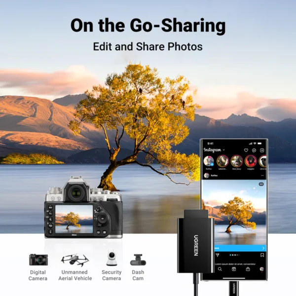 USB-C 3.1 Card Reader For TF/SD - Black - Image 3