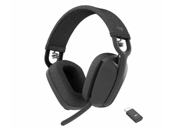Logitech Zone Vibe Wireless Bluetooth Headphones with Noise Canceling Microphone, USB-A, USB-C,