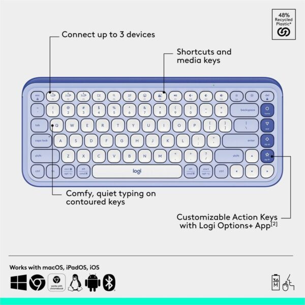 Logitech POP Icon Combo Keyboard & Mouse - Image 2