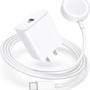 USB C Watch Charger Fast Charging for Apple Watch /3FT + 20W USB C Wall Charger
