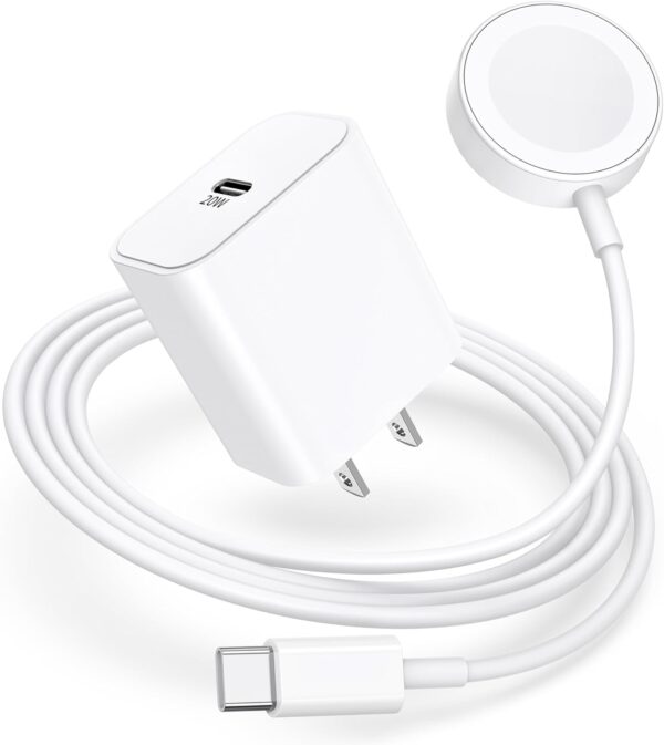 USB C Watch Charger Fast Charging for Apple Watch /3FT + 20W USB C Wall Charger