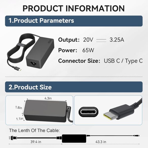 65W USB C Laptop Charger - Image 3