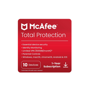 McAfee Total Protection 10-Device 1-Year ESD ([Digital Download]) PC/Mac/Android/iOS