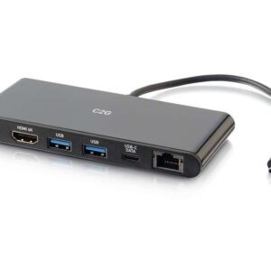 C2G USB C Dock with 4K HDMI, Ethernet, USB & Power Delivery up to 60W