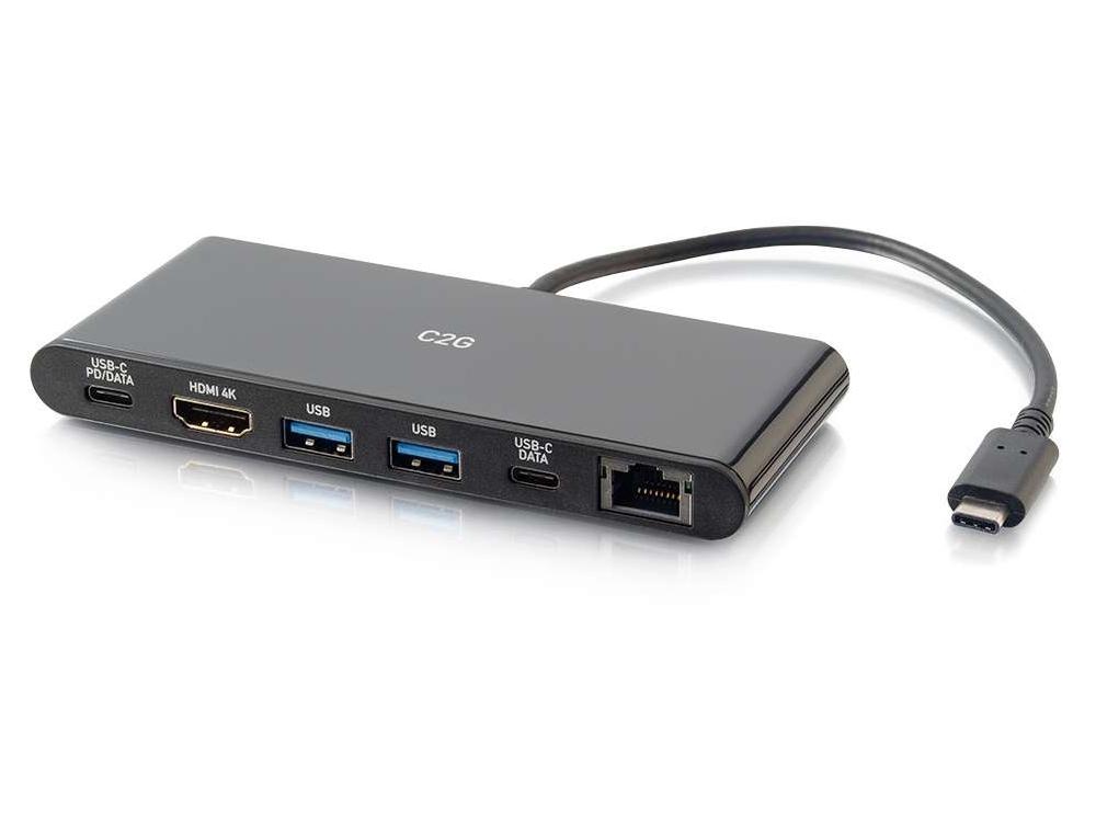 C2G USB C Dock with 4K HDMI, Ethernet, USB & Power Delivery up to 60W