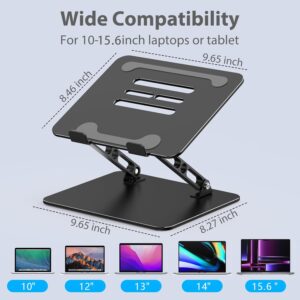 Adjustable Laptop Stand for Desk, Metal Foldable Laptop Riser