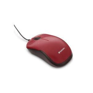Silent Corded Optical Mouse - Red
