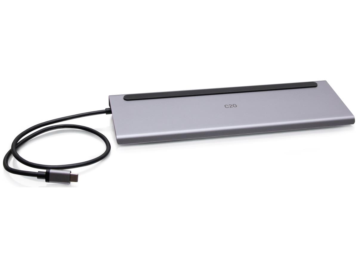 C2G USB-C 10-in-1 Triple Display Docking Station - Silver - Image 2