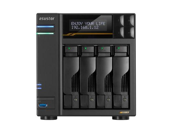 Asustor Lockerstor 4 Gen3 AS6804T 4 Bay NAS, Quad-Core 2.3GHz CPU, Dual USB 4 Ports, Dual 10GbE Ports, Dual 5GbE Ports, 16G ECC RAM DDR5, Four M.2 SSD Slots (Diskless)