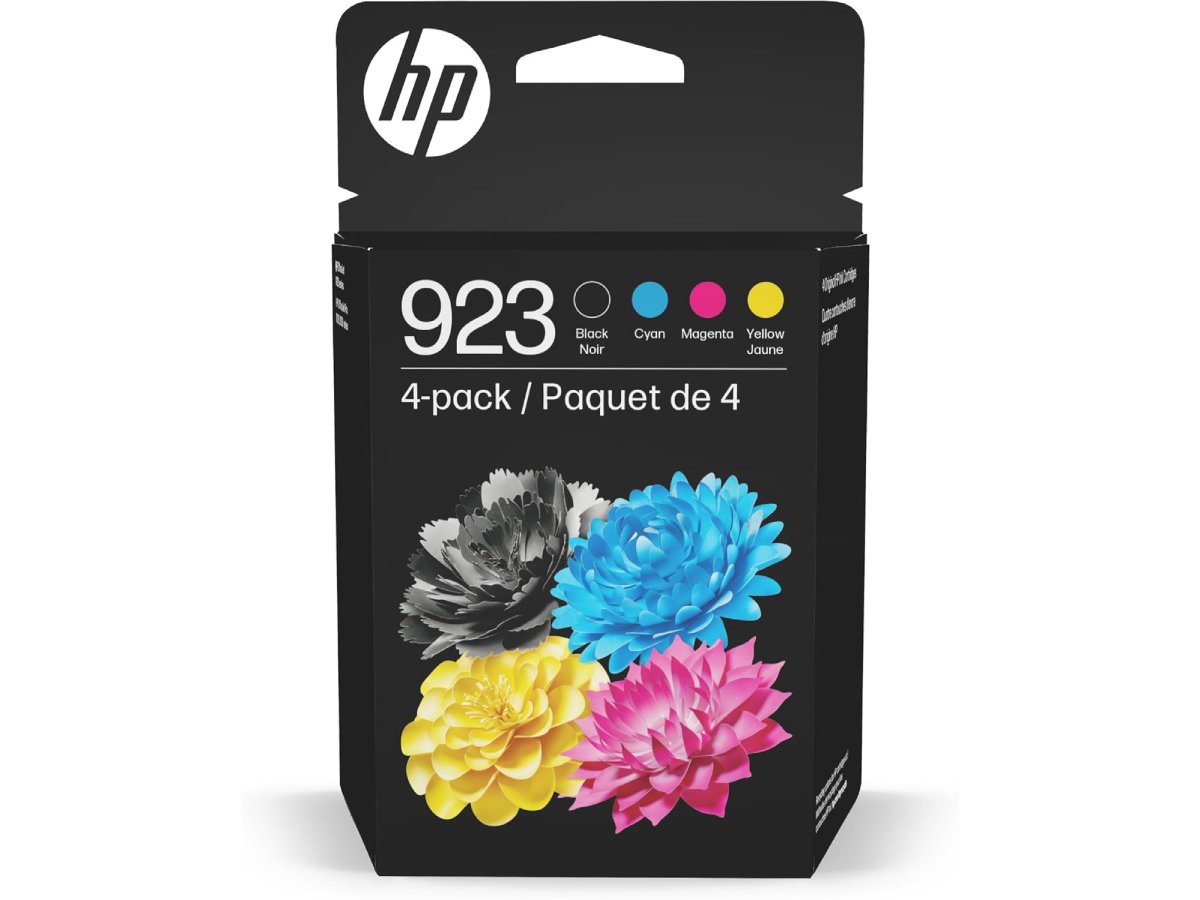 HP 923 Ink Cartridge - Standard Yield - Black, Cyan, Magenta, and Yellow - 4 Pack