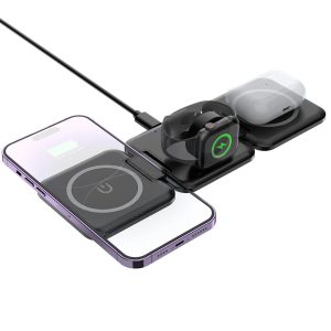 LAX MagSafe Compatible Foldable Wireless 3 In 1 Charging Stand