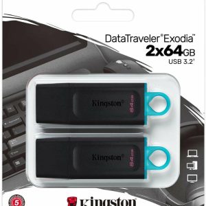 Kingston DataTraveler Exodia 64GB USB 3.2 Flash Drive - 2 Pack DTX/64GB-2P