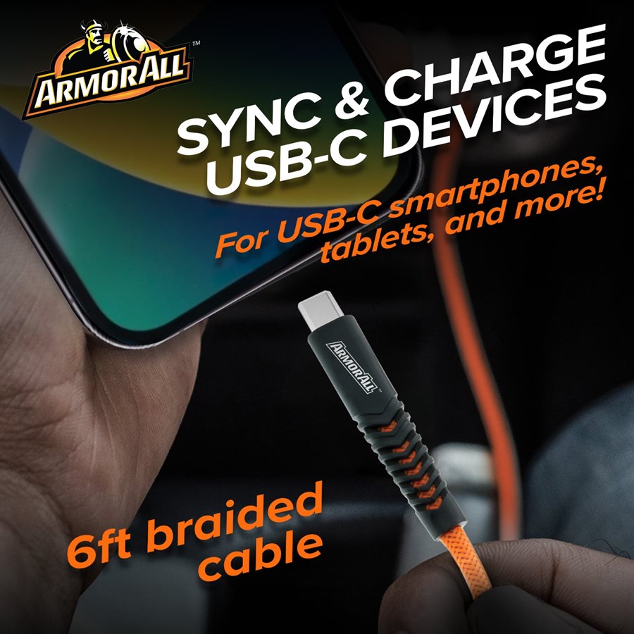 ArmorAll 6FT braided USB-C to USB-C cable - Image 2