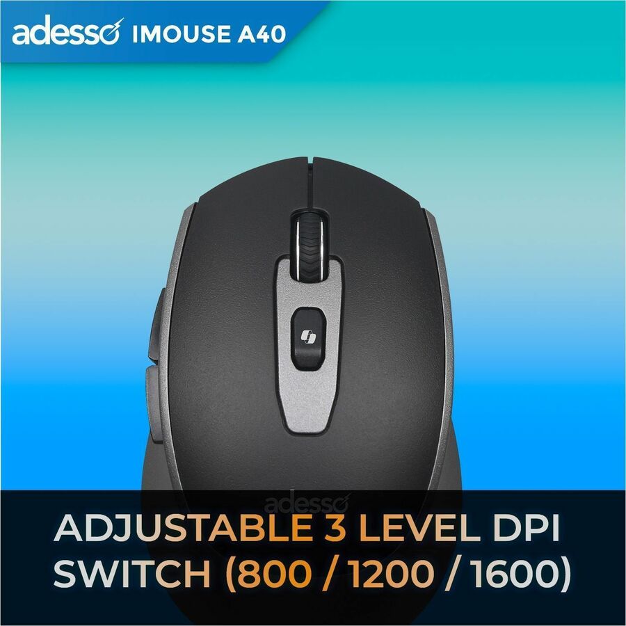 Adesso iMouse A40 Optical - Wireless - Bluetooth/Radio Frequency - 2.40 GHz - Black - USB - Image 4