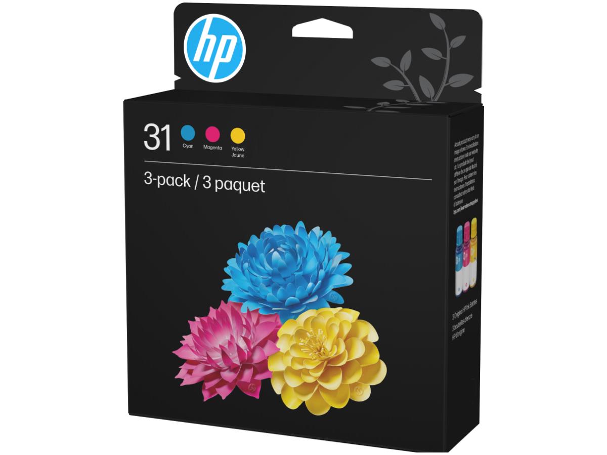 HP 9C228AN 31 Original Ink Bottle Combo - Standard Yield - Cyan/Magenta/Yellow - 3 Pack